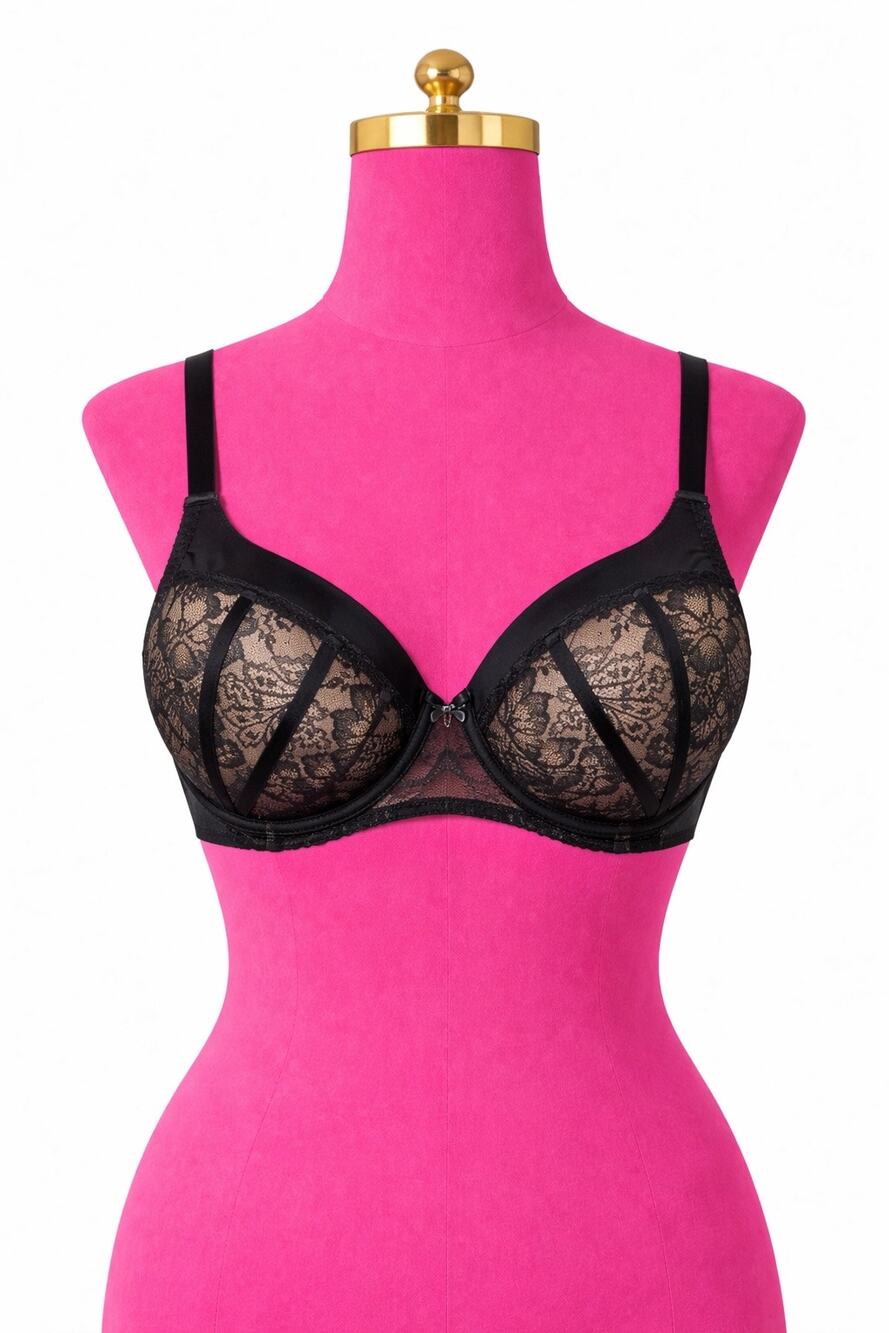 Adore Me Luxabell Underwire Lace Black Bra DC004B 42G High Lift Logo